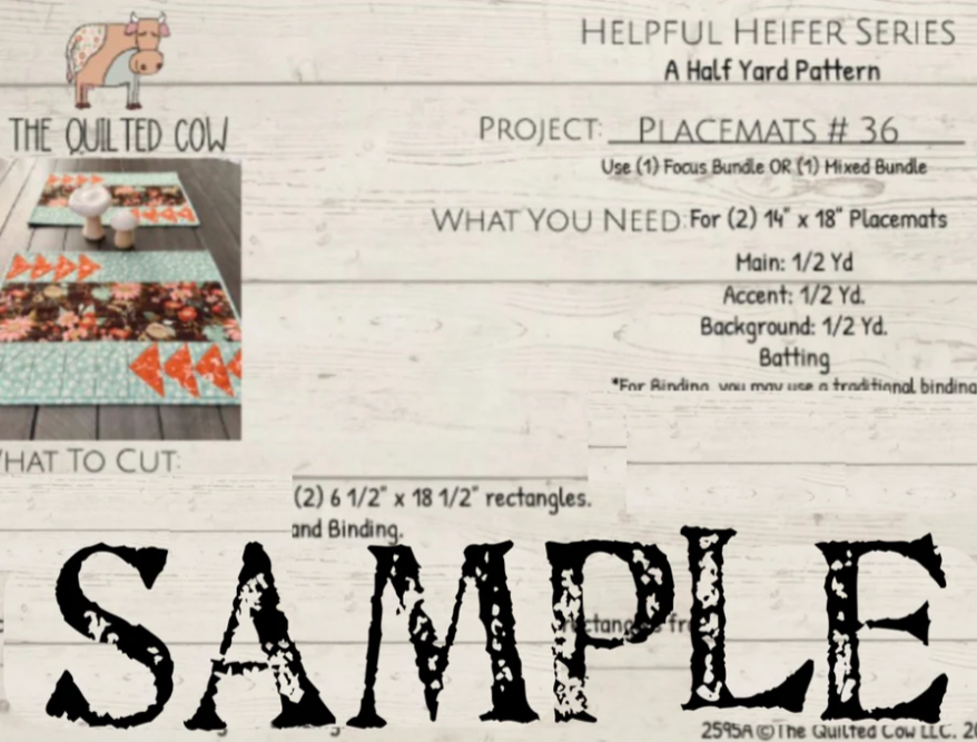 Helpful Heifer Placemats #36 #2595A