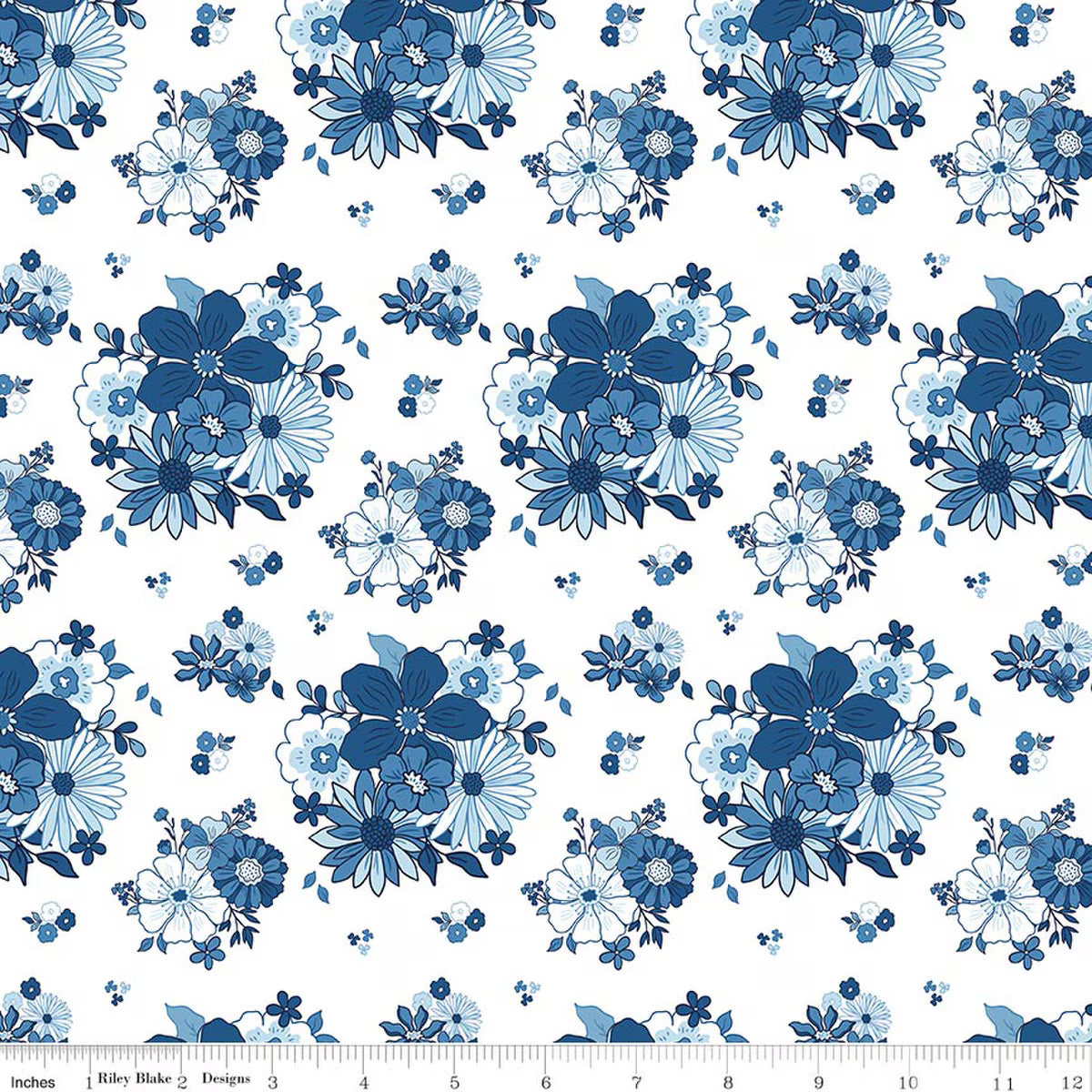 RILEY BLAKE BLUE BLOOMS AND THREADS