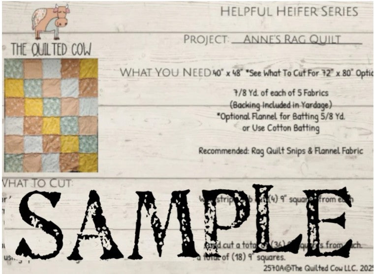 Helpful Heifer Anne's Rag Quilt #2570A