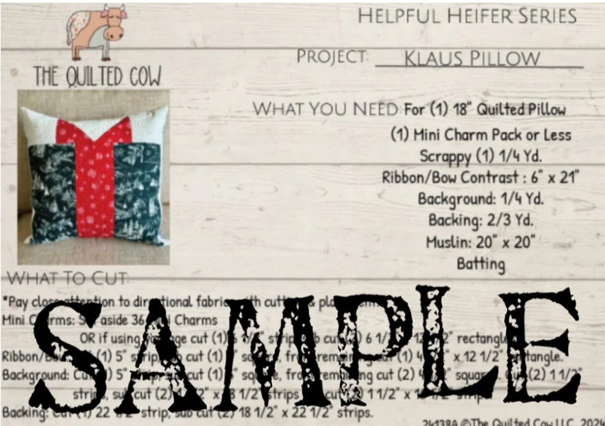 Helpful Heifer Klaus Pillow #24138A