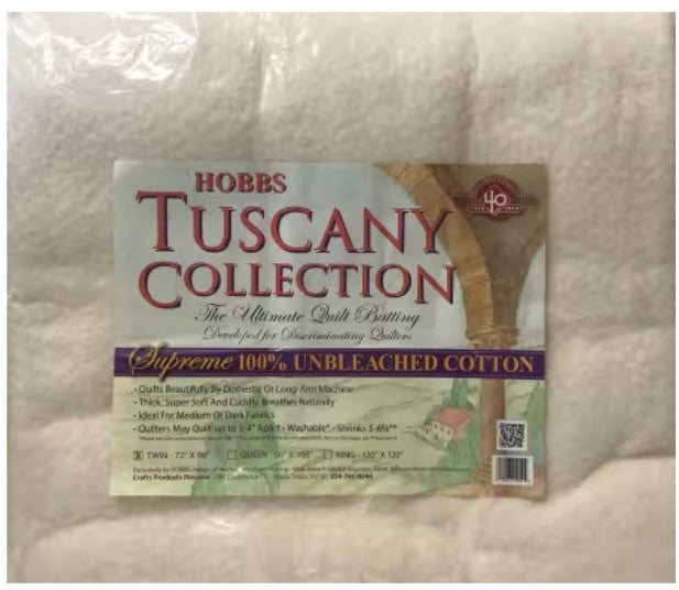 Tuscany Supreme 100% Natural Cotton Batting