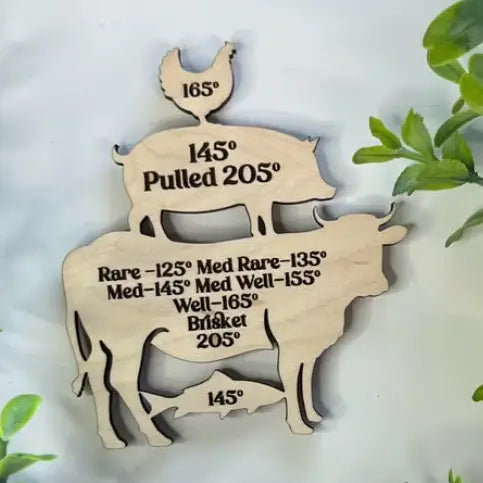 Laser Engraved Meat Temperature Magnet