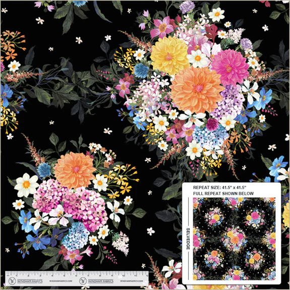 Windham Fabrics Midnight Blooms Panel